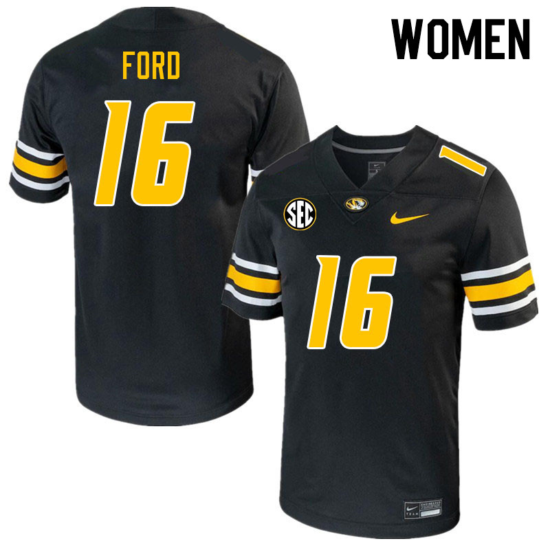 Women #16 Travion Ford Missouri Tigers College 2023 Football Stitched Jerseys Sale-Black - Click Image to Close